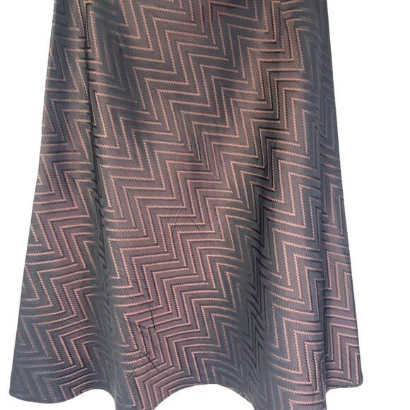 2/$30 Brown & Black Chevron A-Line Skirt By The Limited Size 10 Acetate Fabric M - Picture 5 of 14